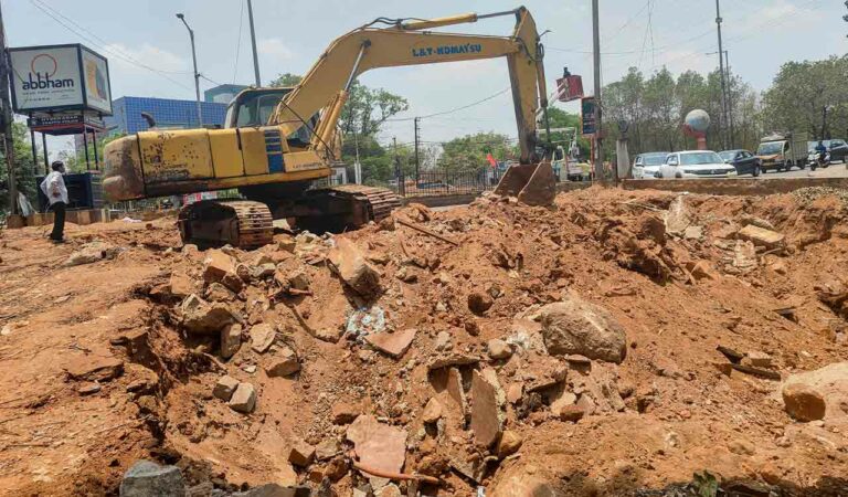 Steel flyover works begin near Indo-American Cancer Hospital in Hyderabad