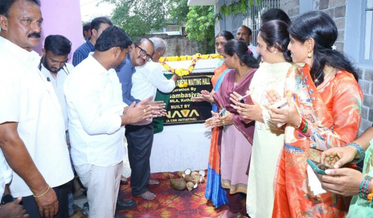 Nava Limited built a waiting hall at Govt. Hospital, aqueduct at a pond in Paloncha